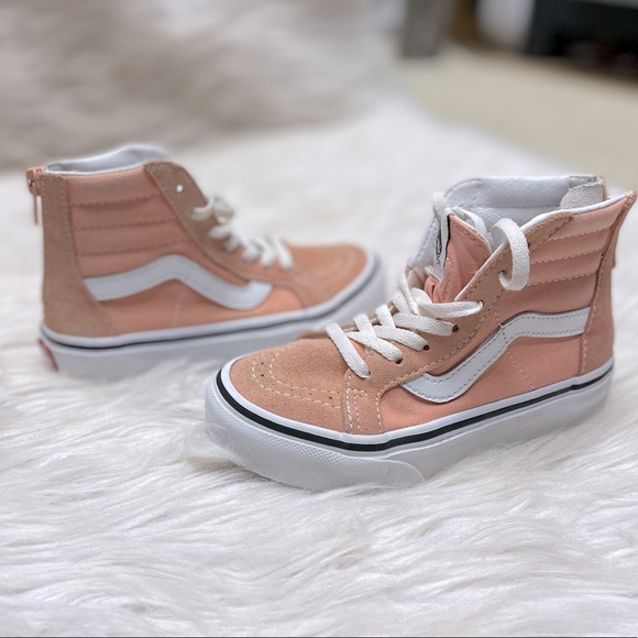 Vans SK8-Hi Zip Sneakers Girls Salmon/True White Sz 11.5 - Picture 4 of 8